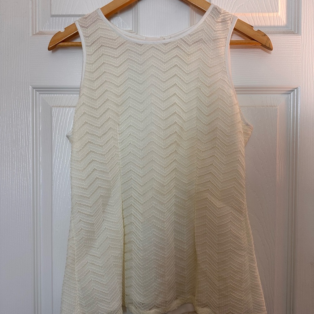 Banana Republic Cream Textured Blouse